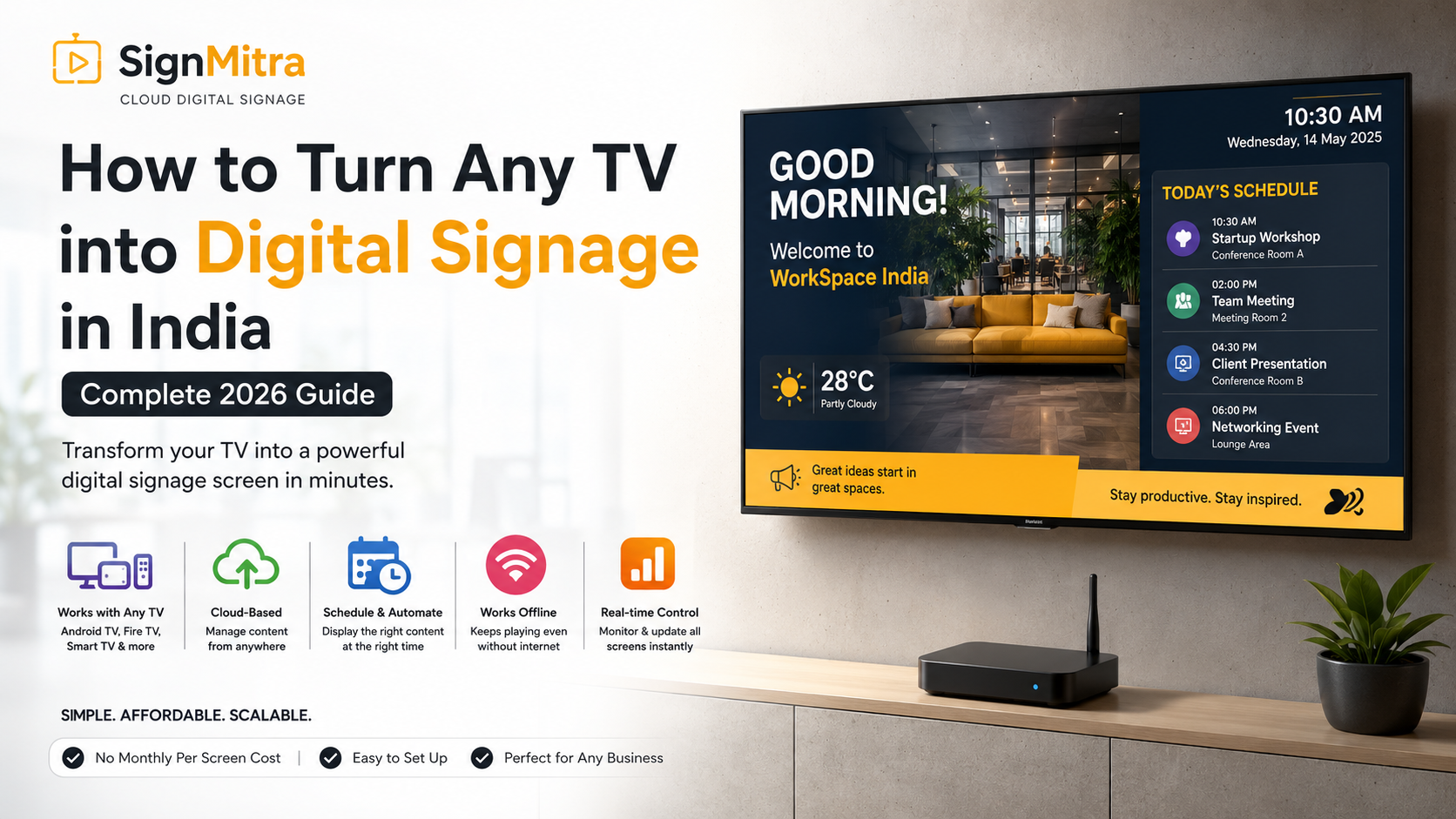 How to Turn Any TV into Digital Signage in India (2026 Guide)