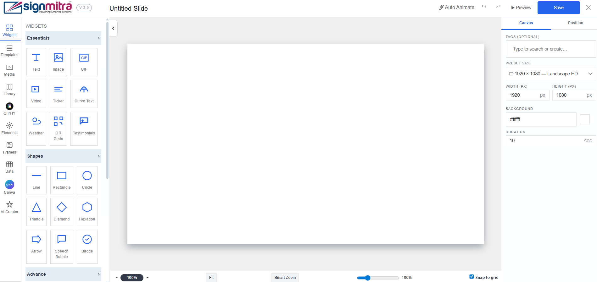 Click Create Slide