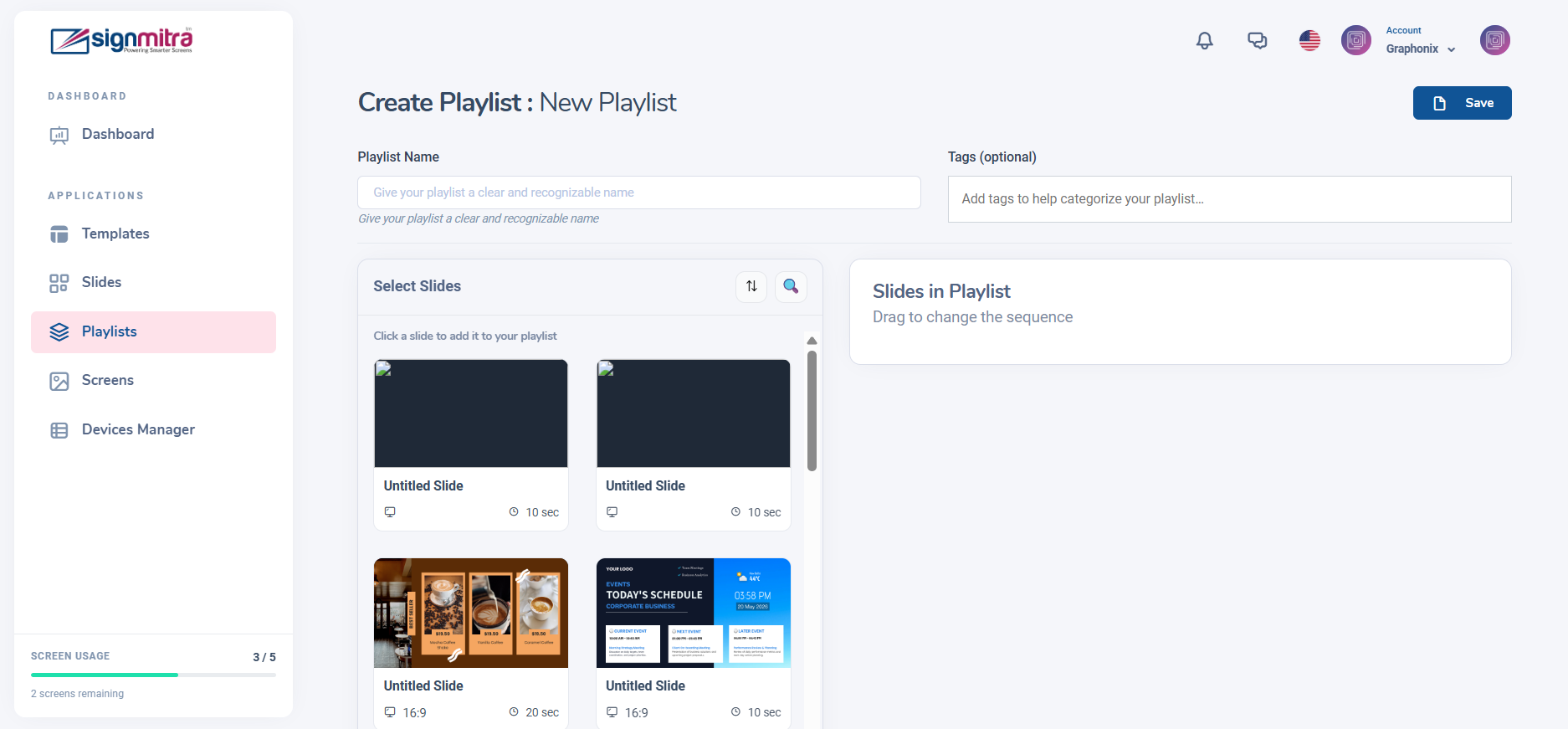 Click Create Playlist