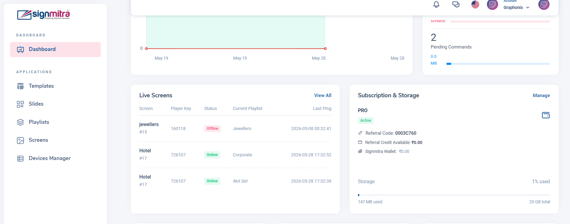 Open Subscriptions page