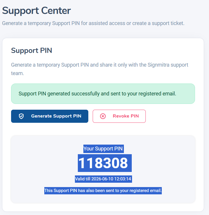 PIN expires automatically