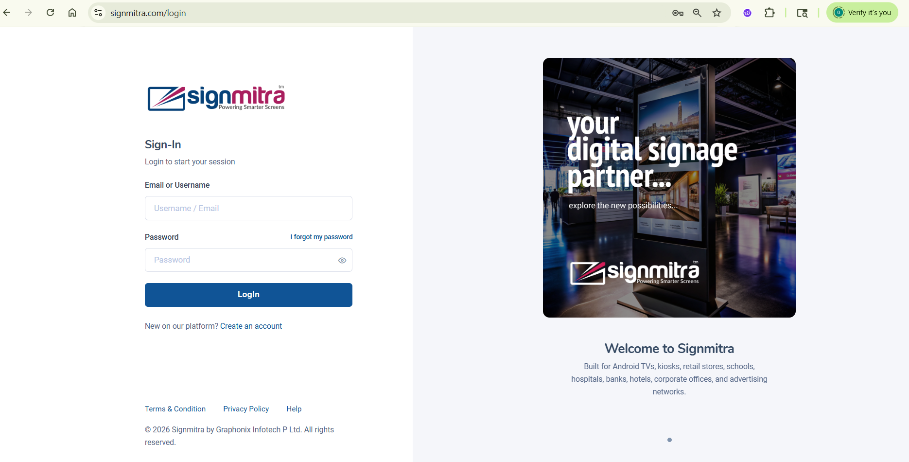 Open the login page