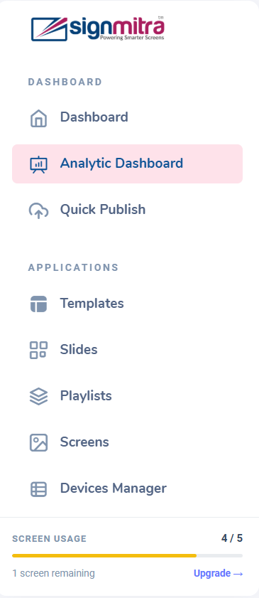 Sidebar navigation