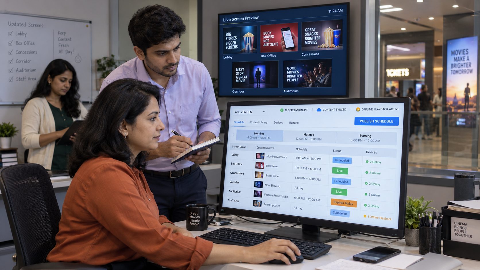 Move cinema communication at the speed of the schedule