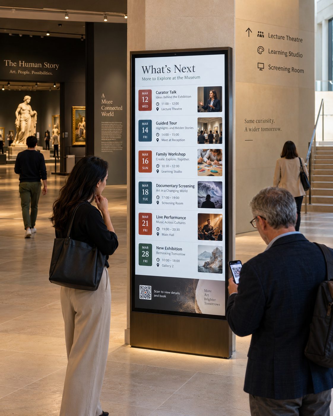 Connect exhibitions with what happens next