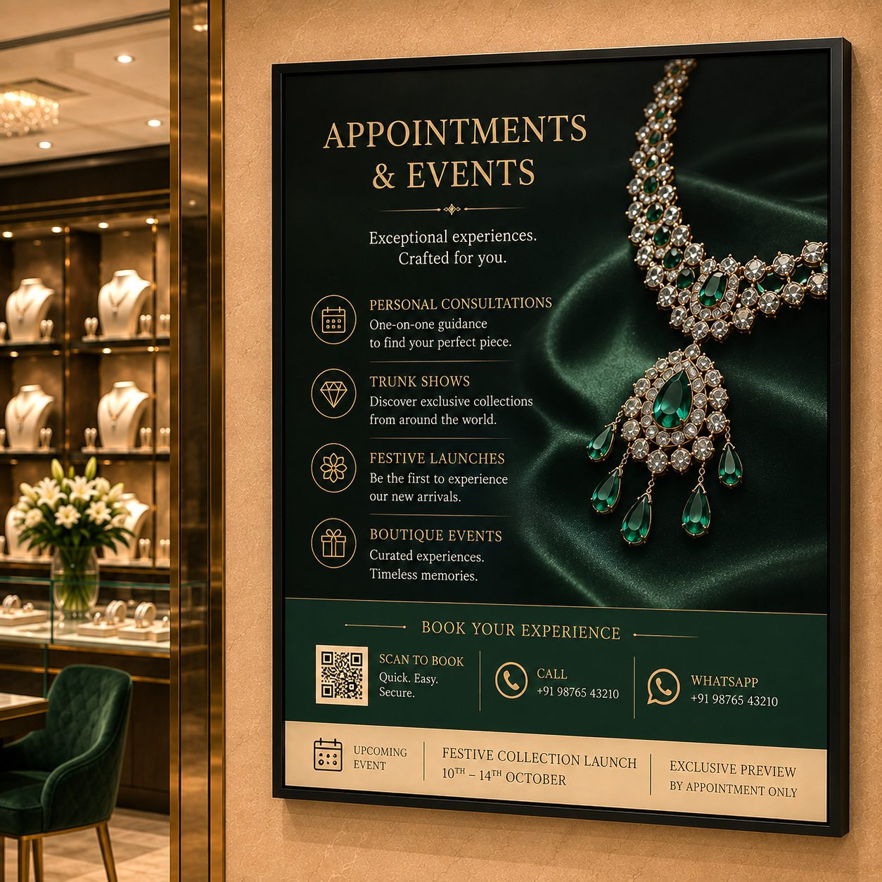 Luxury boutique appointment and event signage