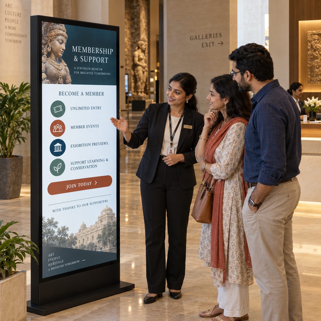 Museum membership and donor recognition display