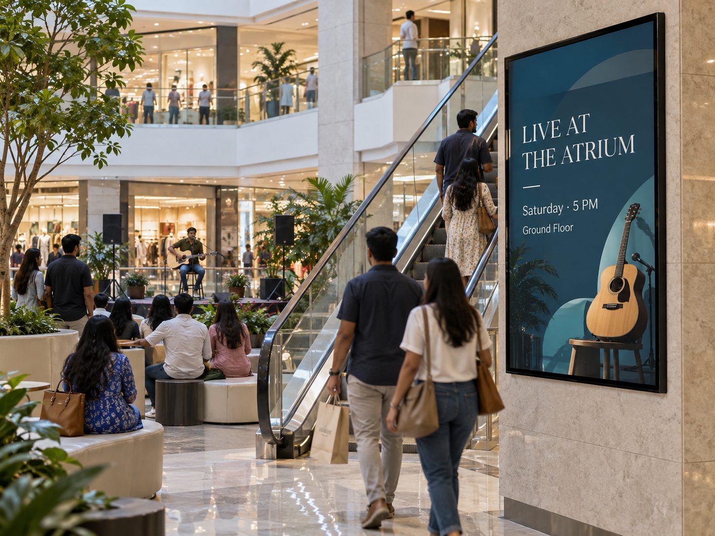 Shopping mall event and pop-up announcement