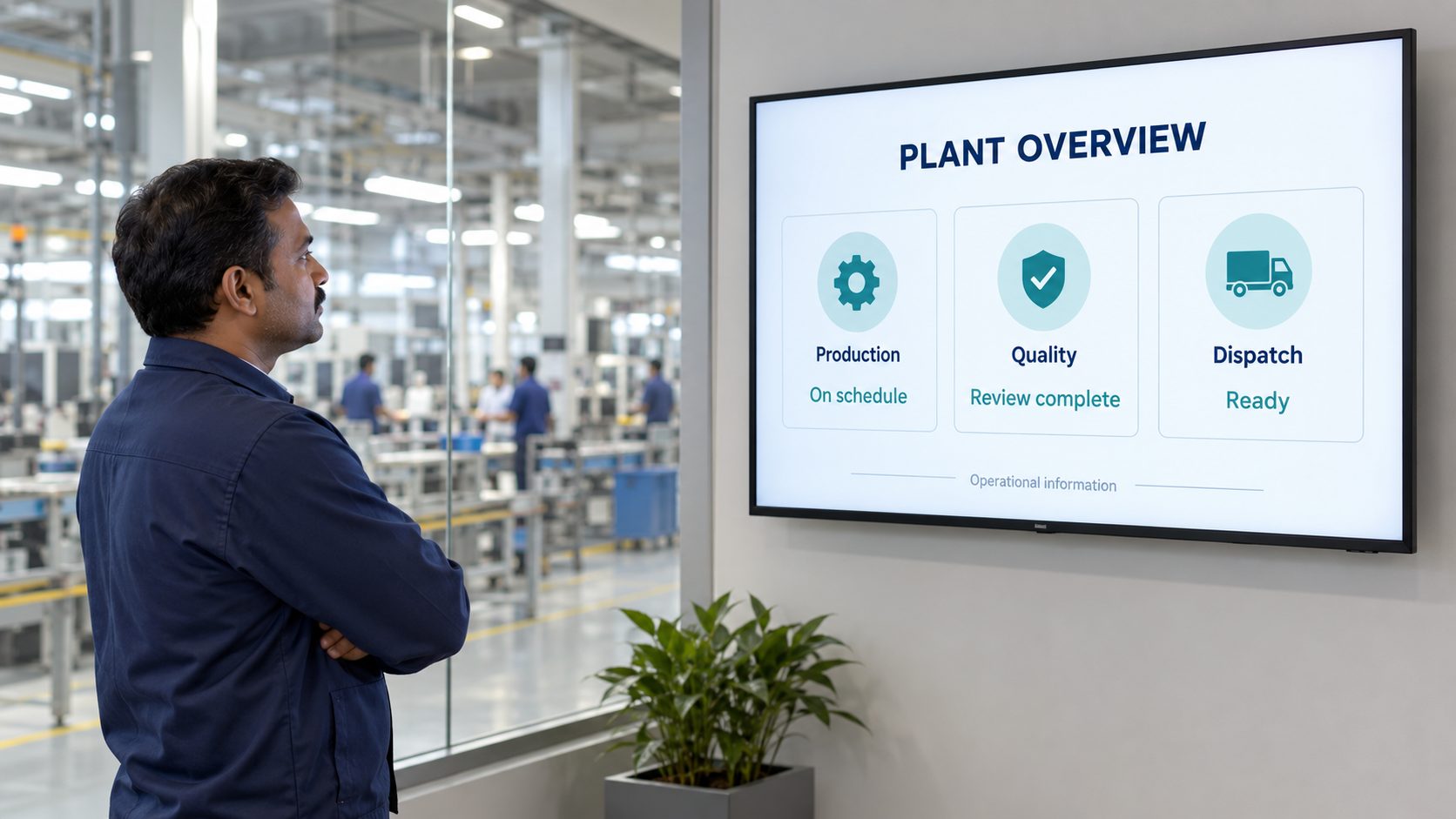 Use digital signage as the visible layer—not the control layer