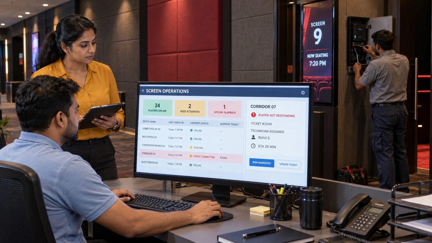 Screen operations detail
