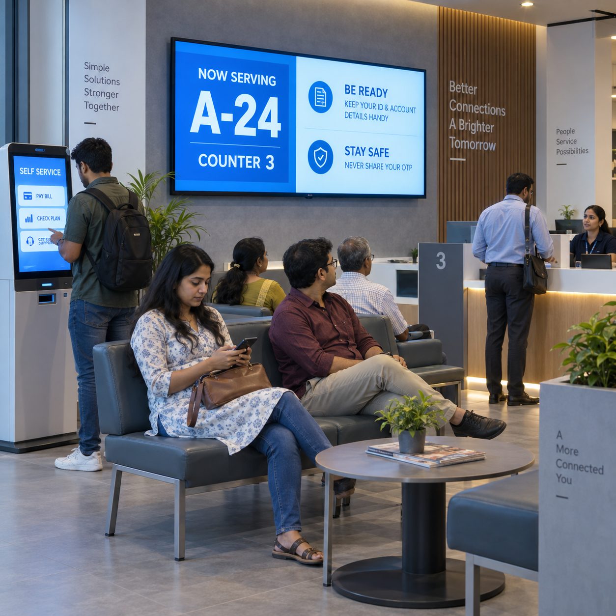Waiting and service areas