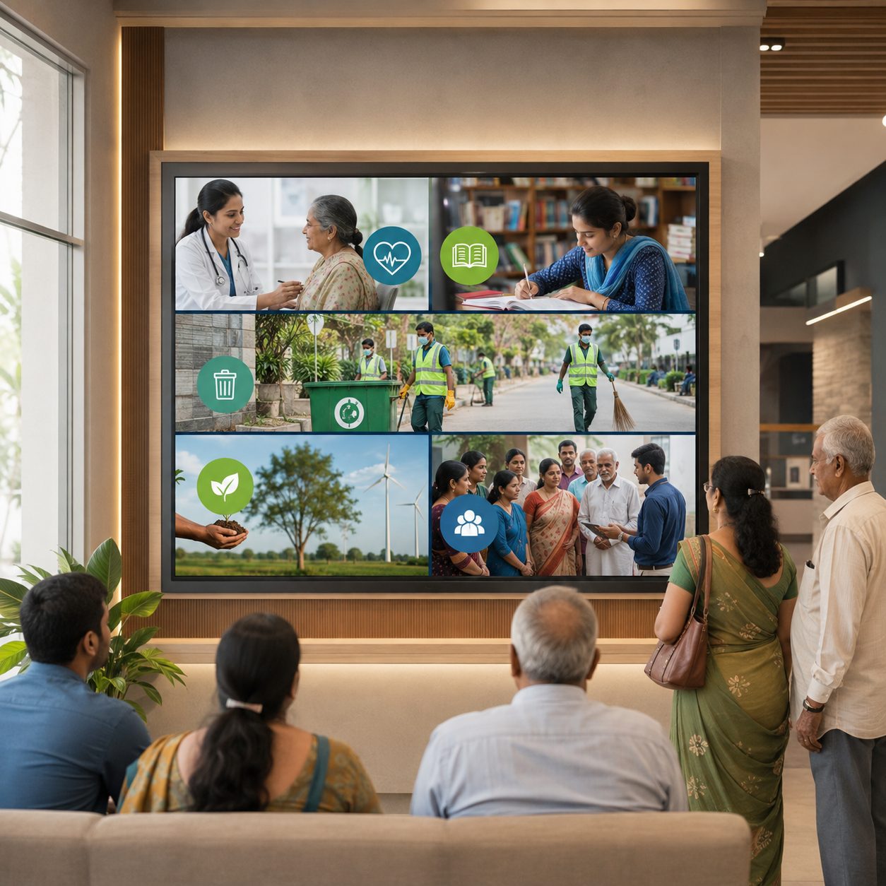 Public awareness campaign on government and NGO screens