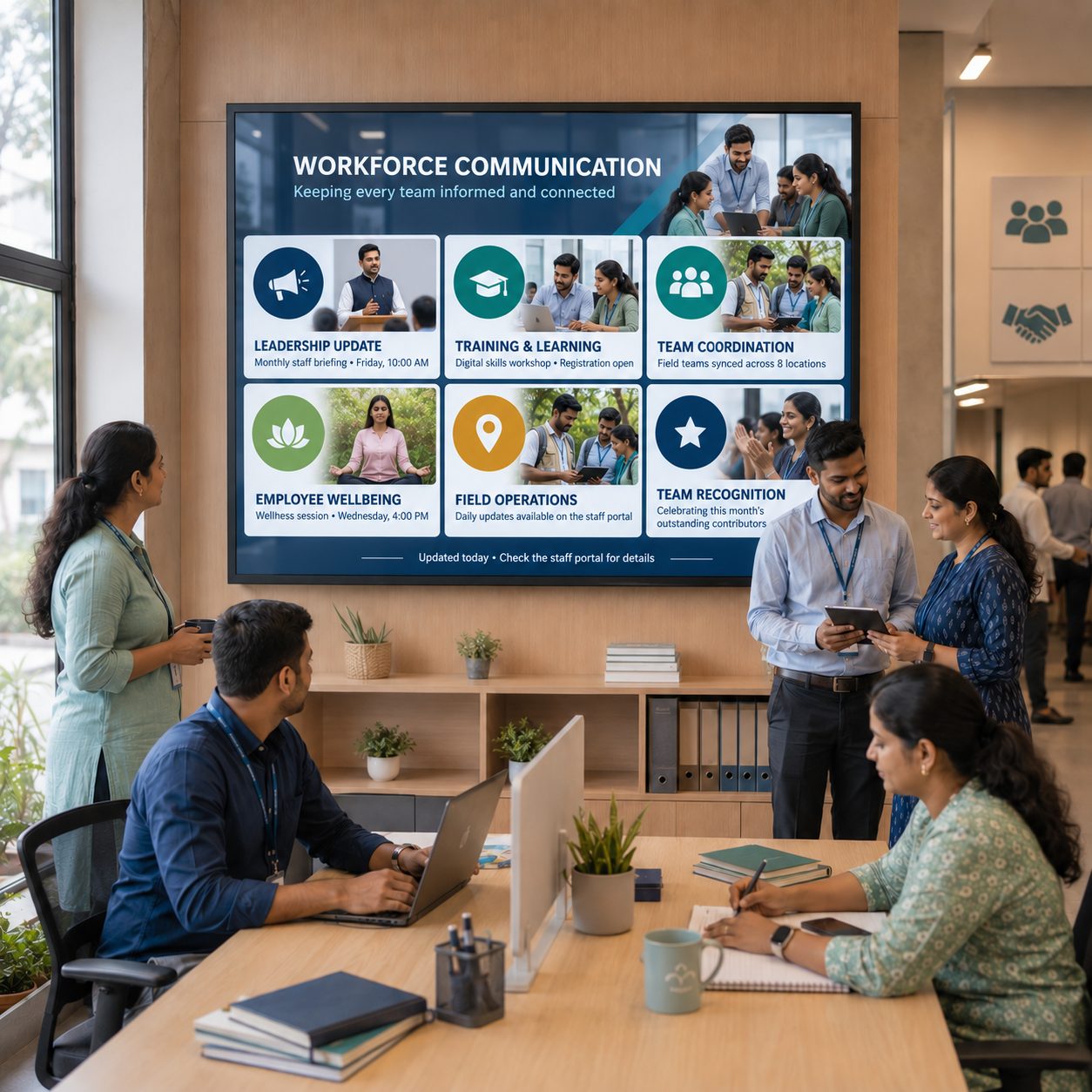 Government and NGO workforce communication screen