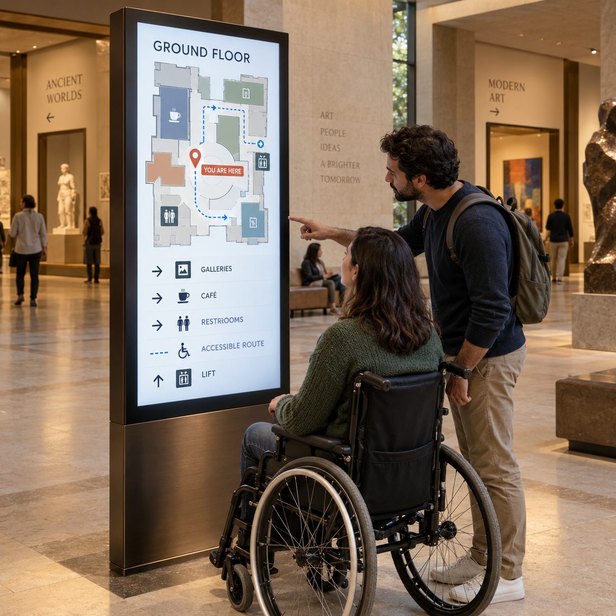 Museum digital wayfinding map and directory