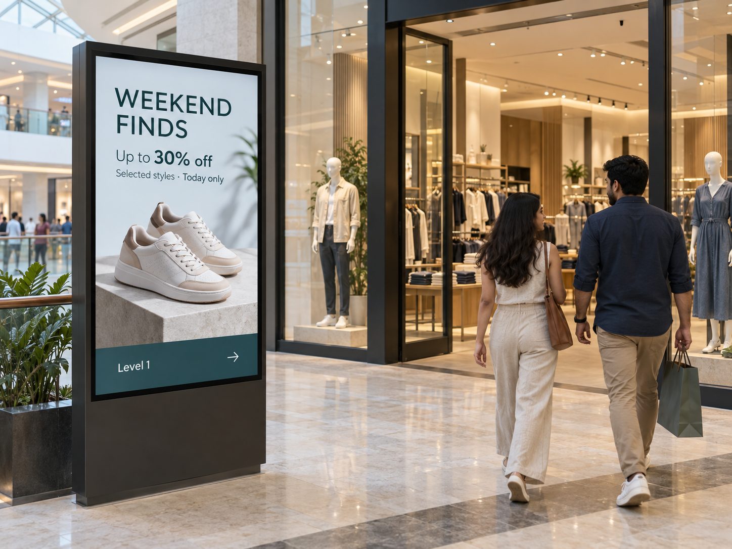 Flash sale promotion on mall digital signage