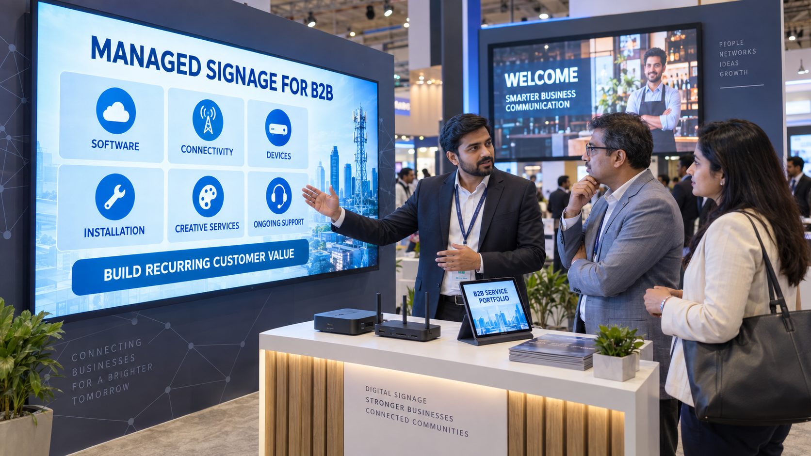 Add managed signage to the B2B portfolio
