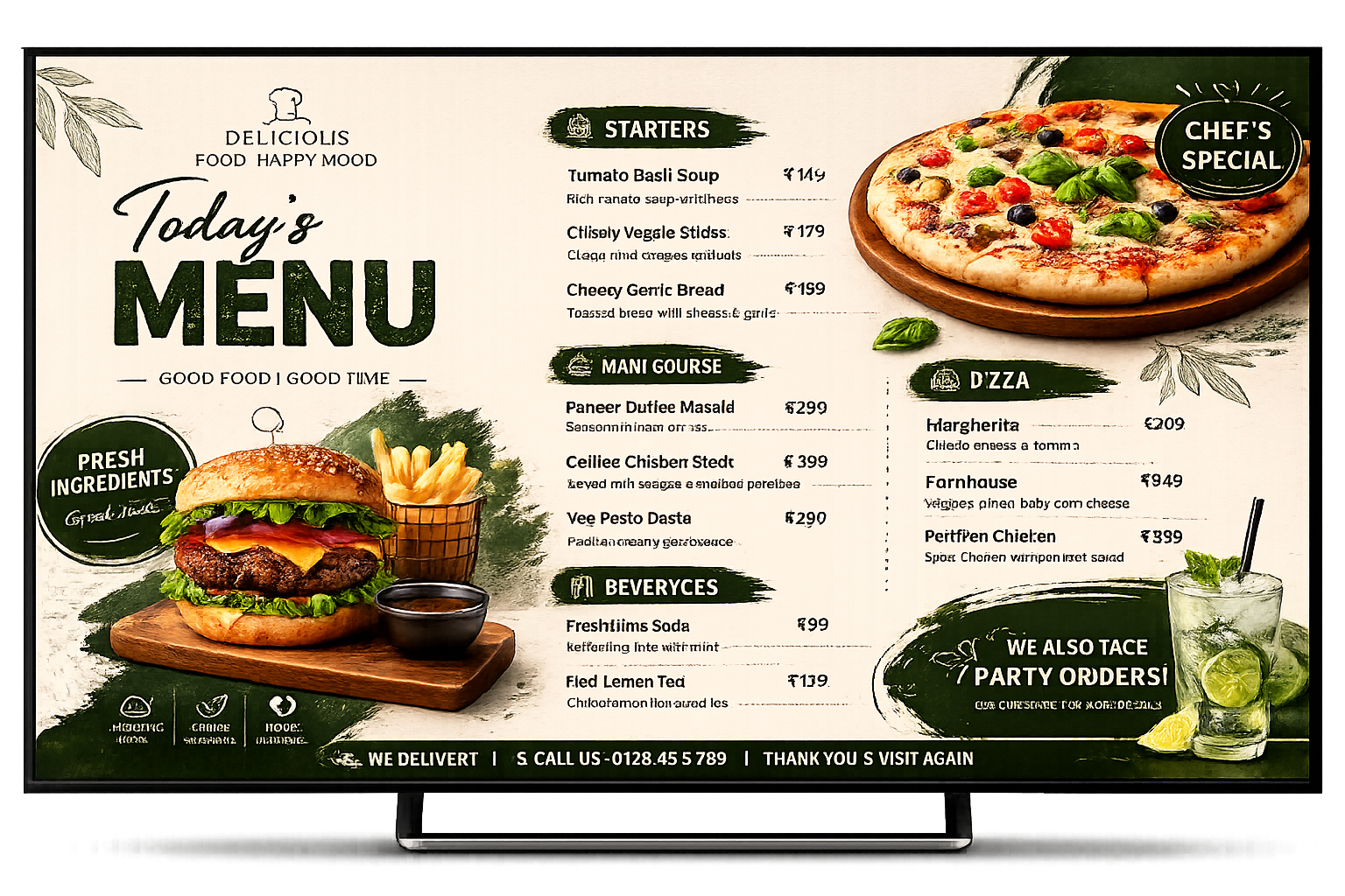 Digital Menu Boards for Restaurants, Cafés & Food Chains